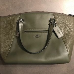 NWOT green leather Coach purse